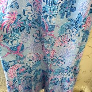 Blue and Pink Floral Print Dress